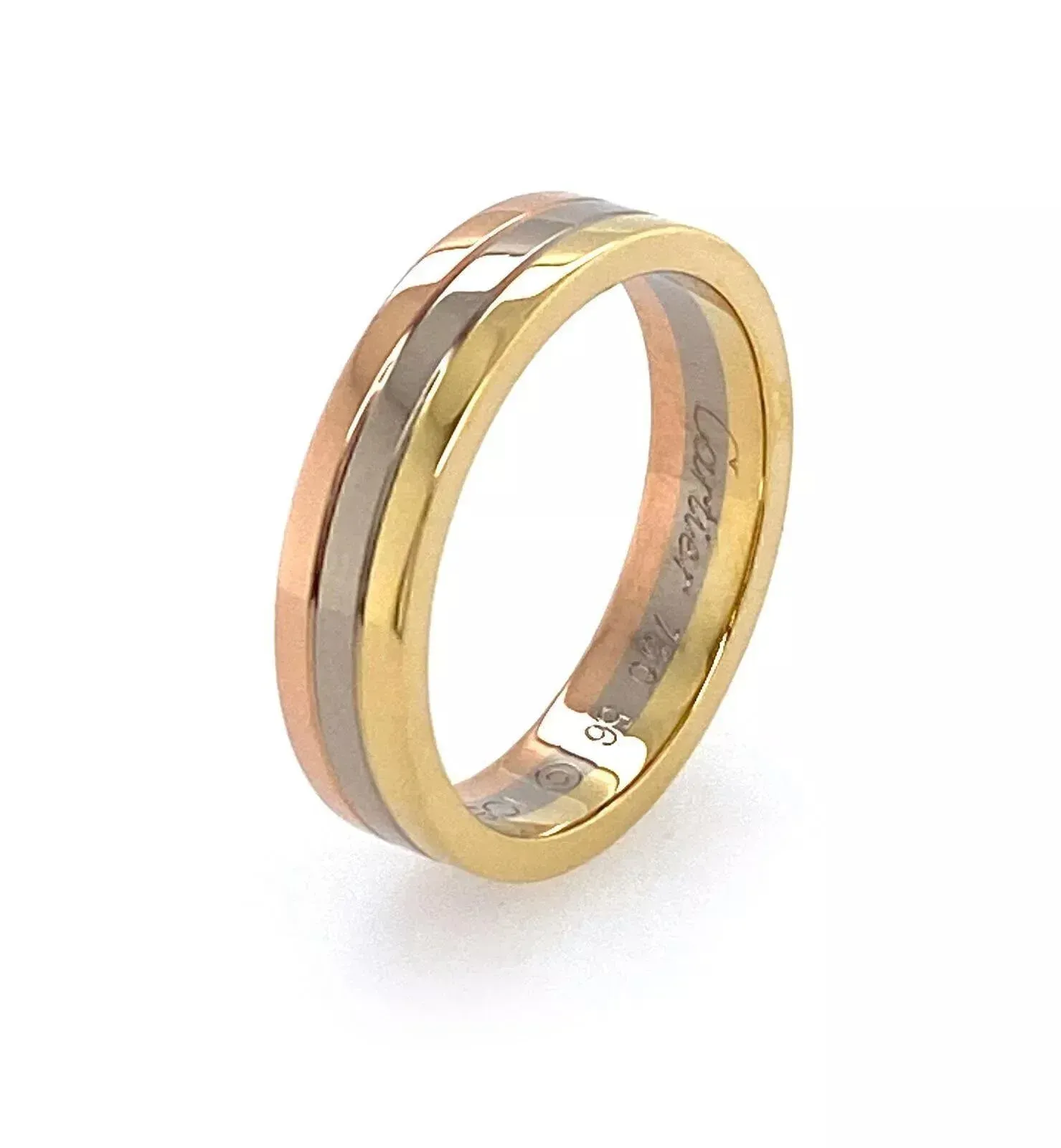 Cartier Vendome Louis Cartier 18k Tri-Color Gold 4.8mm Band Ring