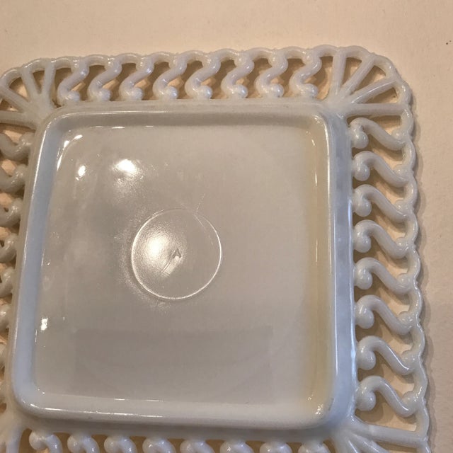 American Antique Atterbury Pressed Milk Glass Plate For Sale - Image 3 of 7