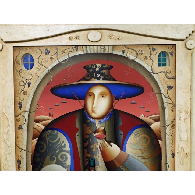 Anton Arkhipov Wine Tasting 66x52 Original Russian Painting Art Artwork For Sale - Image 12 of 15