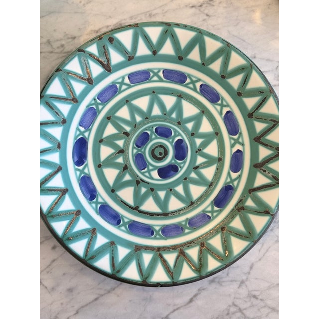 Set of 8 Hand-Painted Plates by Robert Picault — Vallauris, France, c.1950s For Sale - Image 9 of 12