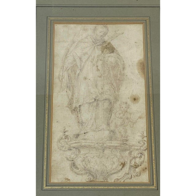 Traditional 17th Century Old Master Drawing For Sale - Image 3 of 8
