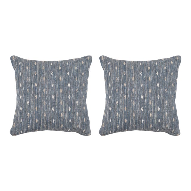 Drip Denim 20x20 Pillow, A Pair For Sale