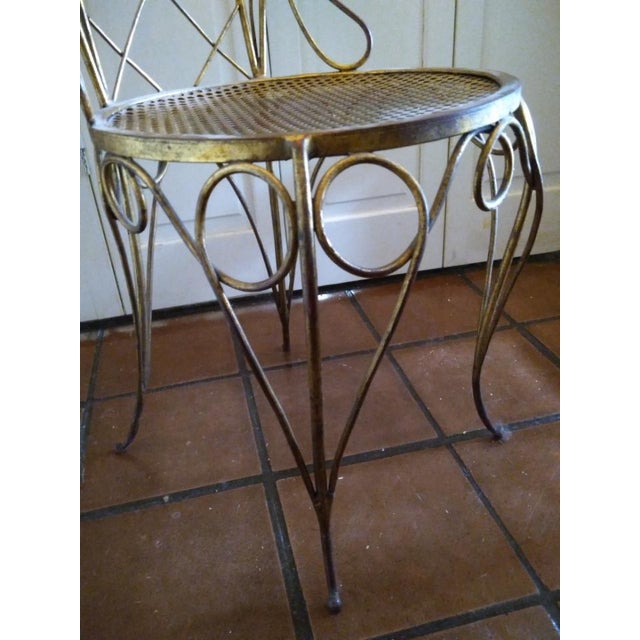 1950s Vintage Italian Flower Gilt Iron Sculptural Chair For Sale - Image 10 of 12