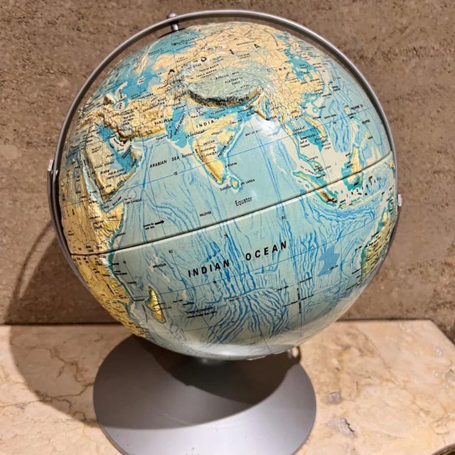 1990s 1990s Nystrom Sculptural Raised Relief World Globe For Sale - Image 5 of 8