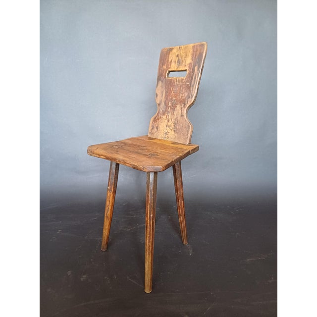 Mid 19th Century Slovenian Alps Farm Chair For Sale - Image 5 of 9