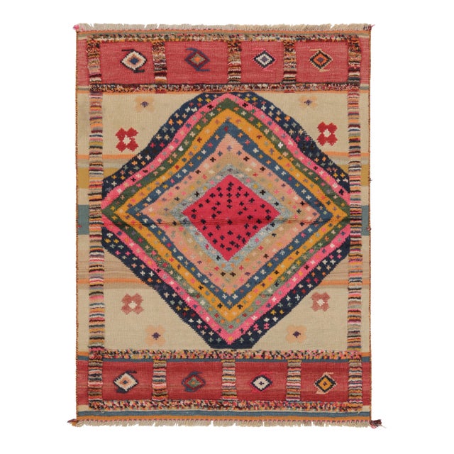 Vintage Persian Gabbeh Rug, Vibrant Medallions in High-Low Pile - Rug & Kilim For Sale