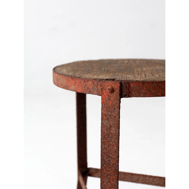 Brown Vintage Industrial Stool For Sale - Image 8 of 12