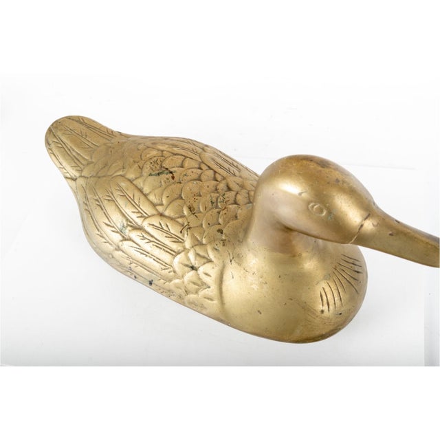 Vintage Weighted Cast Brass Duck Form Door Stop For Sale In New York - Image 6 of 7