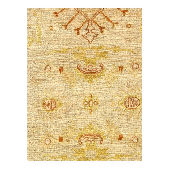 Traditional Ivory Hand Knotted Farahan Design Rug For Sale - Image 3 of 5