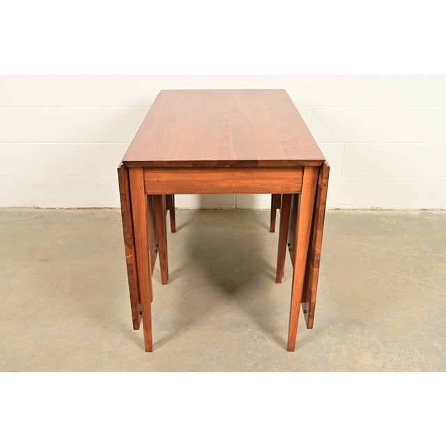 Henkel Harris Federal Solid Walnut Drop Leaf Dining Table, Circa 1960s For Sale In South Bend - Image 6 of 13