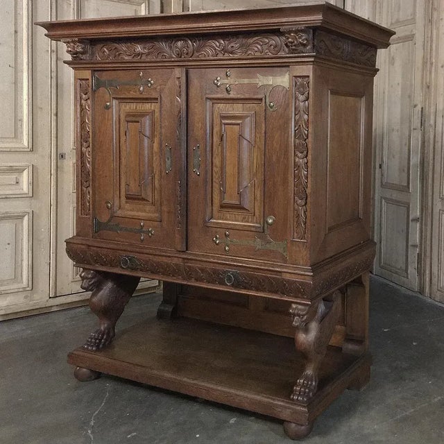 Mid 19th Century 19th Century Dutch Hand Carved Renaissance Raised Cabinet For Sale - Image 5 of 13