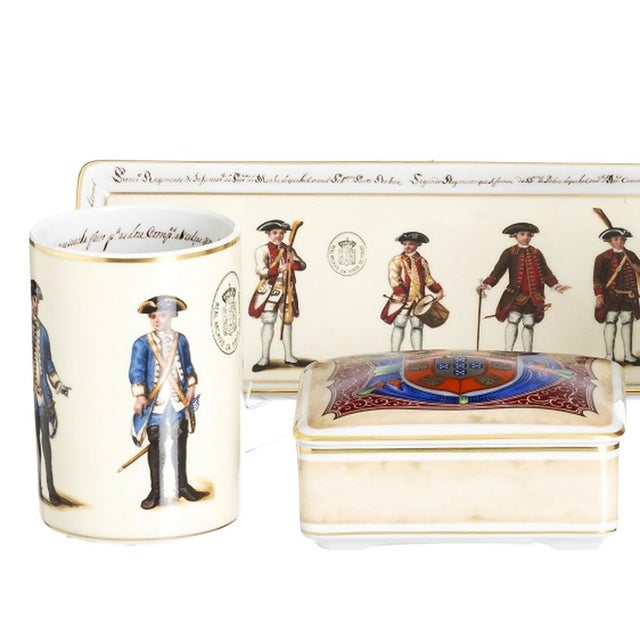 Porcelain Cups, Trays and Boxes from Vista Alegre, Set of 6 For Sale - Image 3 of 8