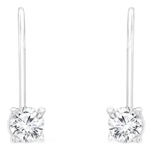 Kidney Wire Dangling Diamond Earrings, 2 Pieces