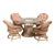 Vintage Boho Style Wicker Rattan Five Piece Dining Set For Sale