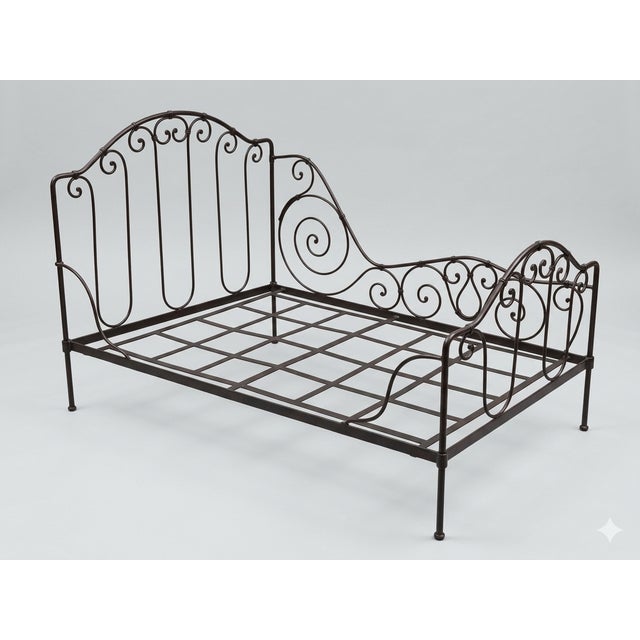 Authentic 19th Century French Wrought Iron Folding Campaign Daybed For Sale - Image 4 of 4
