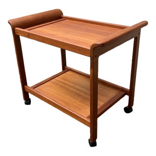Mid 20th Century Mid Century Danish Modern Teak Bar Cart For Sale