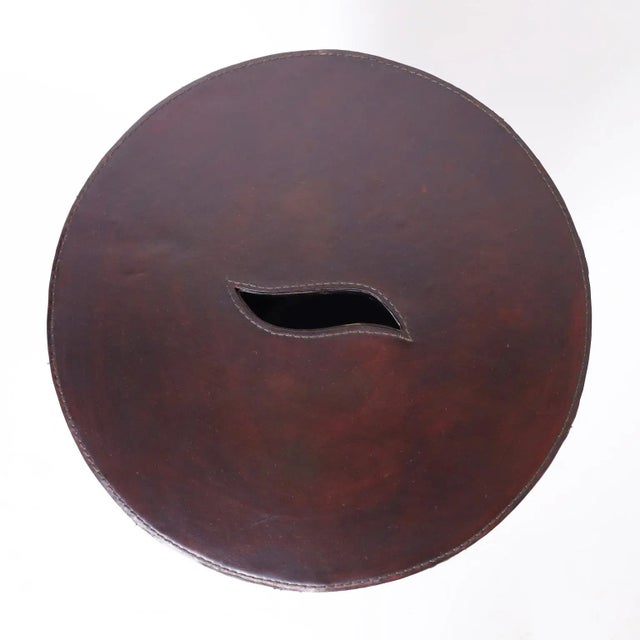 Late 20th Century Vintage Pair of Leather Seats or Stands For Sale - Image 5 of 8