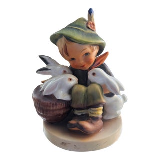 Vintage Goebel Hummel “Playmates” #58/0 Tmk3 – Boy With Bunnies German Porcelain Figurine For Sale
