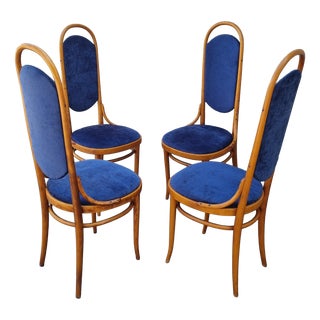 Vintage Bentwood High Back Dining Chairs from Thonet, 1980s, Set of 4 For Sale