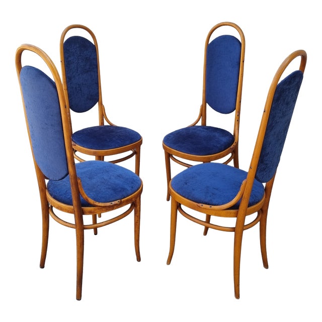 Vintage Bentwood High Back Dining Chairs from Thonet, 1980s, Set of 4 For Sale