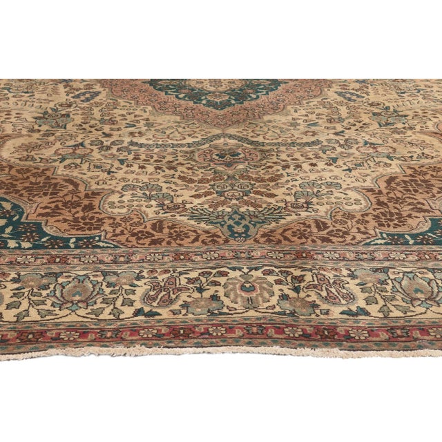 Mid 20th Century Mid 20th Century Vintage Persian Tabriz Rug 08’00 X 11’00 For Sale - Image 4 of 9