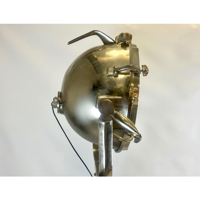 Large Vintage Tripod Aluminum Nickled Floor Lamp, 1980s For Sale - Image 6 of 18