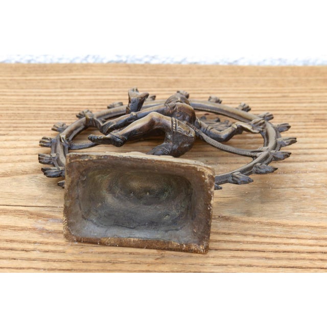 Brass Burnished Brass Miniature Nataraja Deity For Sale - Image 8 of 9