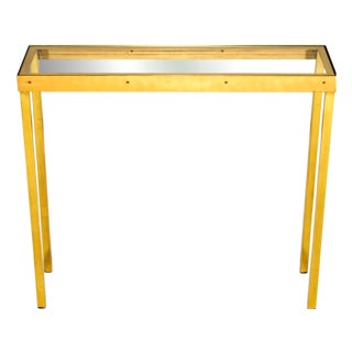 Vintage Brass and Glass Console Table, 1970s For Sale