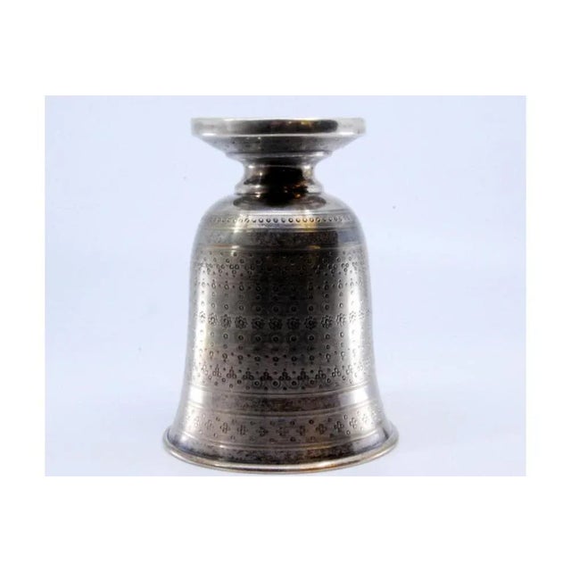 Brushed Silver Chalice with Asymmetrical Motifs For Sale - Image 4 of 10