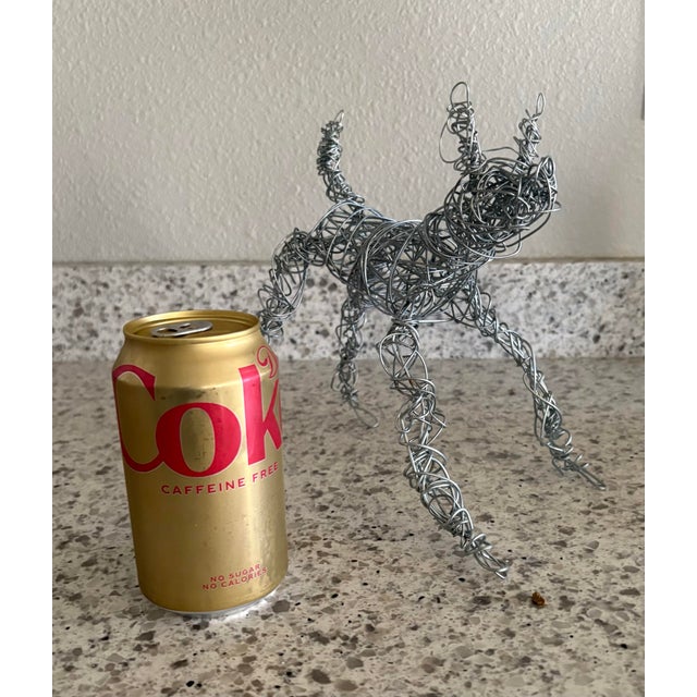 Metal Hand-Made, One-of-a-Kind Wire Dog by Artist Christopher Shoemaker, 8.5” X 6” For Sale - Image 7 of 11