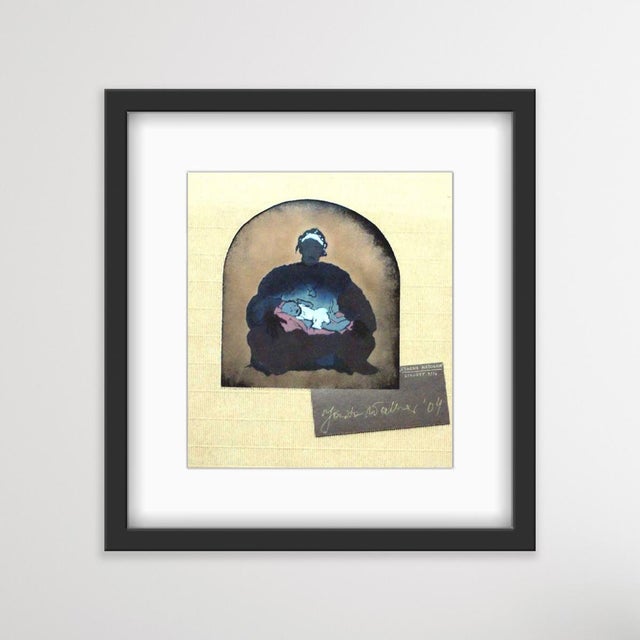 Jowita Wallner, Black Madonna, Linocut & Collage on Paper, 2004 For Sale - Image 3 of 4