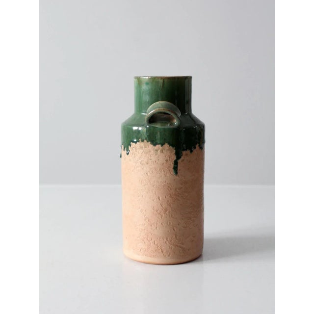 Mid-Century Modern Vintage Italian Terra Cotta Drip Glaze Vase For Sale - Image 3 of 11