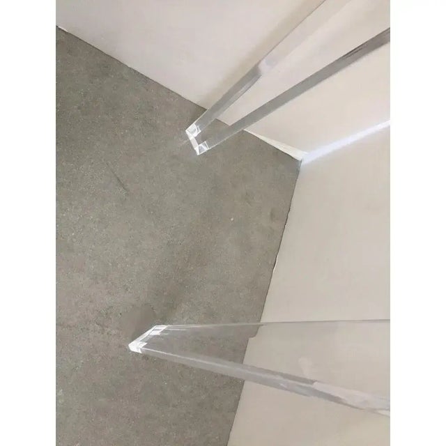 60" Console Table Lucite and Clear Glass Top - Floor Sample33 For Sale In Miami - Image 6 of 12