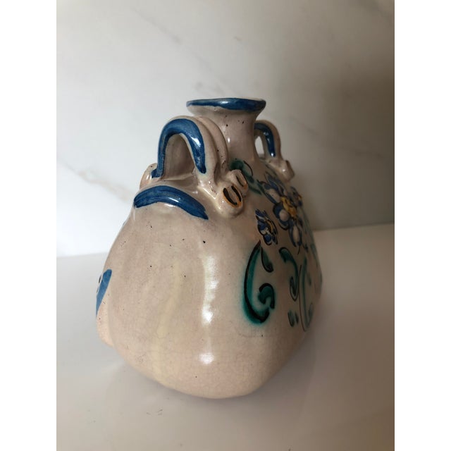 Vintage Italian Caltagirone Majolica Ceramic Floral Vase For Sale - Image 6 of 10