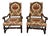 Late 19th Century Pair of Hand-Carved French Baroque Revival Walnut Tapestry Armchairs For Sale