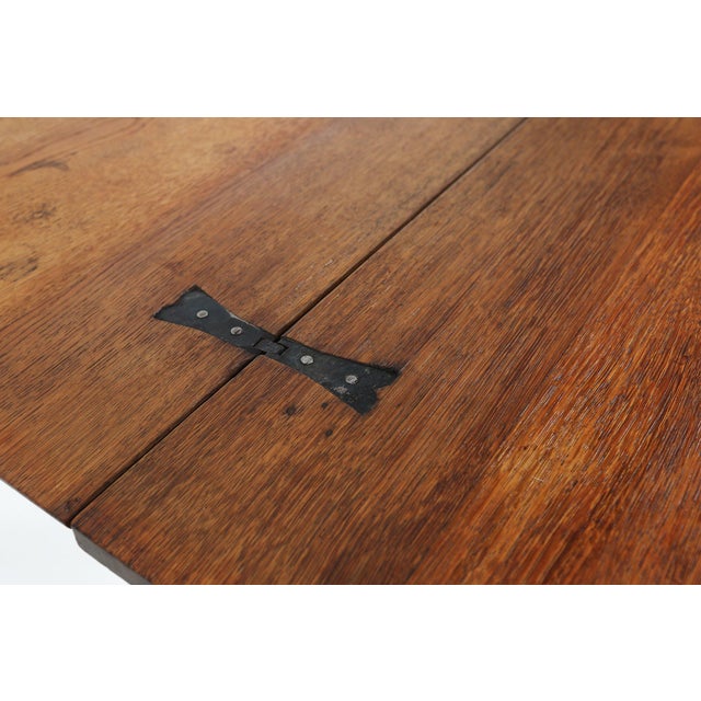 Antique French Octangular Folding Table in Oak, 1850 For Sale - Image 5 of 14