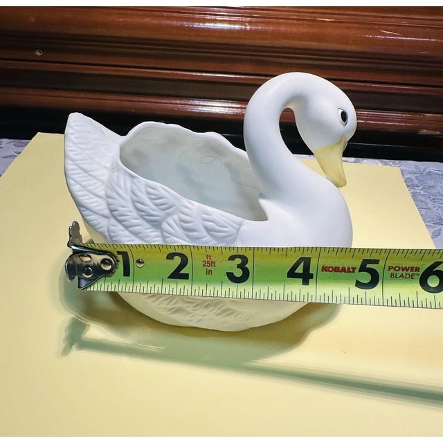 Mid-Century Modern Vintage MCM Homco White Swan Bowl, Porcelain, Planter For Sale - Image 3 of 5