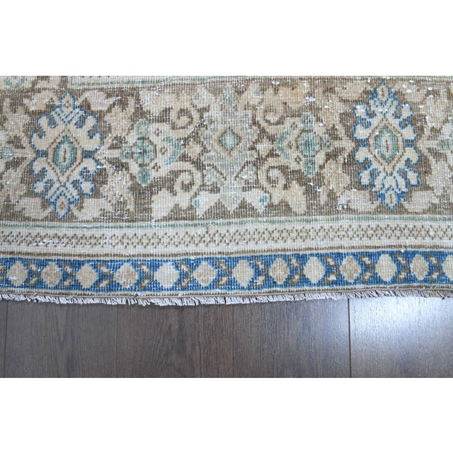 1970s Vintage Persian Handmade Wool Cotton Light Beige Area Rug For Sale - Image 10 of 11