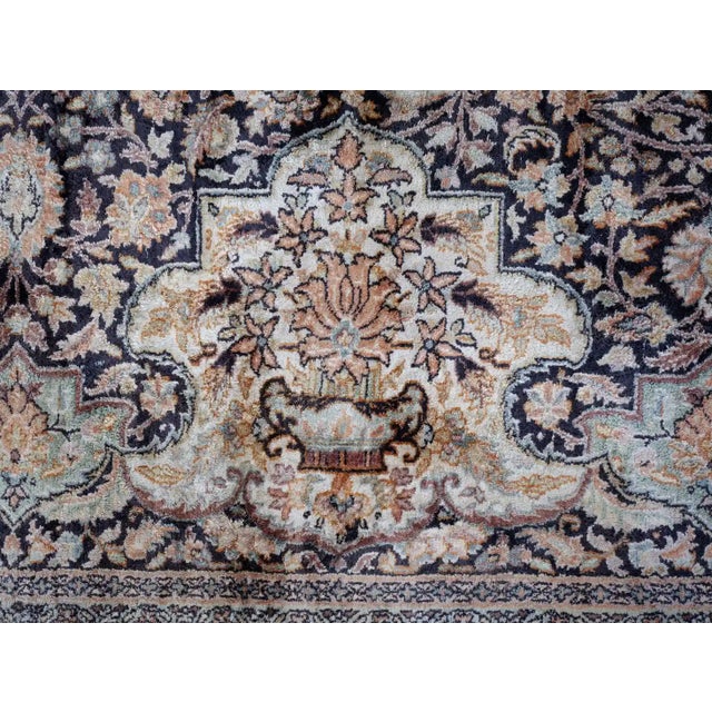 Silk Kashmiri Rug on Cotton Wrap For Sale - Image 4 of 11