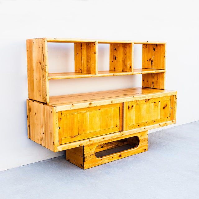 Mid-Century Modern Restored 1970s Studio Made Solid Pine Credenza or Media Console For Sale - Image 3 of 16