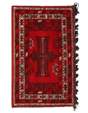 1960s Vintage Persian Turkaman Rug-1'8" X 2'7"