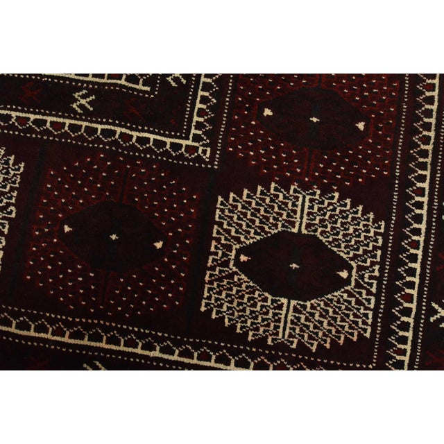 Turkmen Rug 7’7” X 12’7” Red Wool Vintage Tribal Hand-Knotted Oriental Carpet For Sale - Image 4 of 15