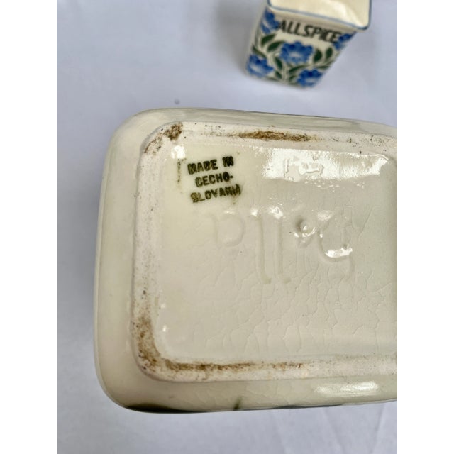 Ceramic Antique Hand Painted Canister Set From Czechoslovakia For Sale - Image 7 of 9