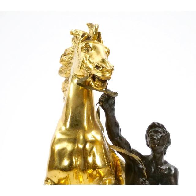 Gilt & Patinated Bronze Models of the Marly Horses After Guillaume Coustou For Sale In New York - Image 6 of 12