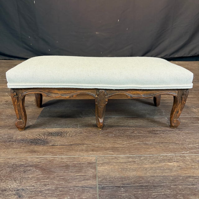 French Louis XV Petite Carved Walnut Footstool or Footrest For Sale - Image 4 of 9