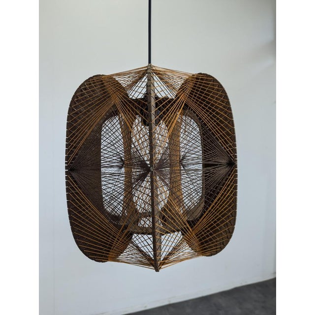 Scandinavian Woven Pendant Light, 1980s, in Very Good conditions. Designed 1980 to 1989 Up to 250V (Europe/UK...