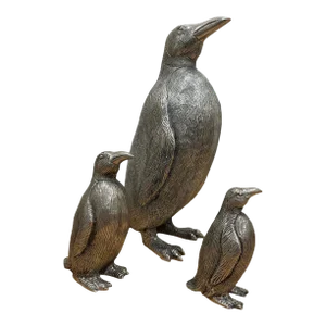 Vintage Gucci Silver Penguin Salt and Pepper Shakers and Sculpture