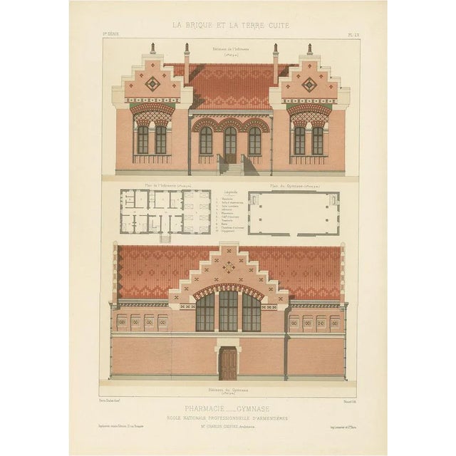 Pharmacie Gymnase in France, 1890s, Paper For Sale