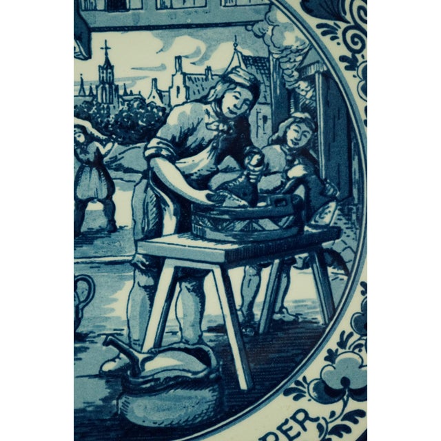 20th Century Dutch Porcelain Plates by Royal Goedewaagen of Delft Blue, Holland, 1940s, Set of 3 For Sale - Image 17 of 18