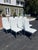 Mid-Century Modern Set of 6 Custom White Leather Parsons Dining Chairs Attributed to Design Institute of America For Sale - Image 3 of 18